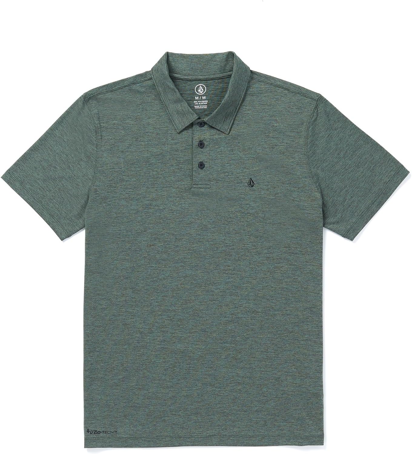 Volcom Men's Wowzer Hazard Performance Golf Polo Fir Green