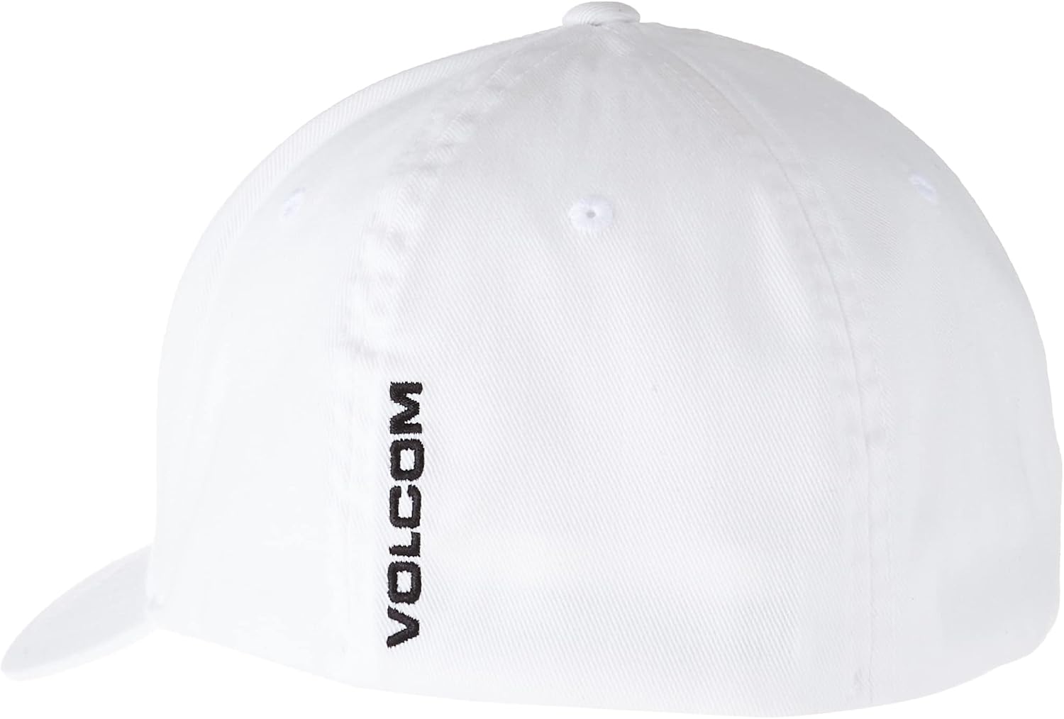 Volcom Men's Full Stone Flexfit Hat - 6-Panel Structured Stretch Twill Baseball Cap White