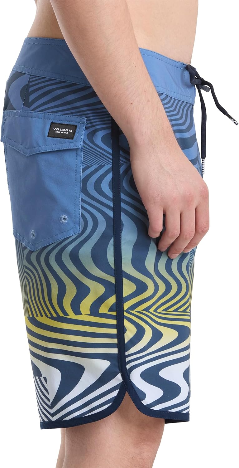 Volcom Men's 19" Mod-Tech Board Shorts- Performance UPF 50+ Sun Protection Quick-Dry Swim Bottoms Blueberry