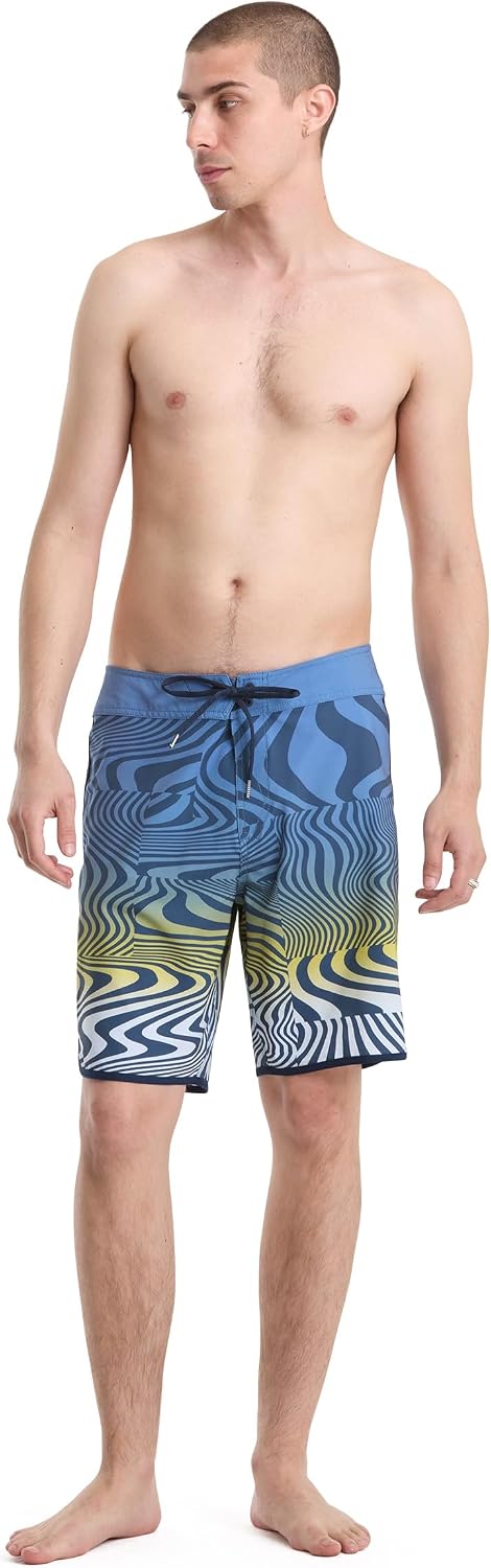 Volcom Men's 19" Mod-Tech Board Shorts- Performance UPF 50+ Sun Protection Quick-Dry Swim Bottoms Blueberry