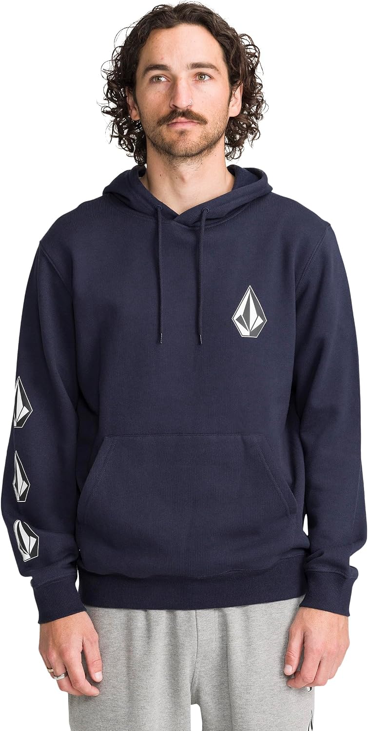 Volcom Men's Iconic Stone Pullover Hoodie Fleece Sweatshirt Navy