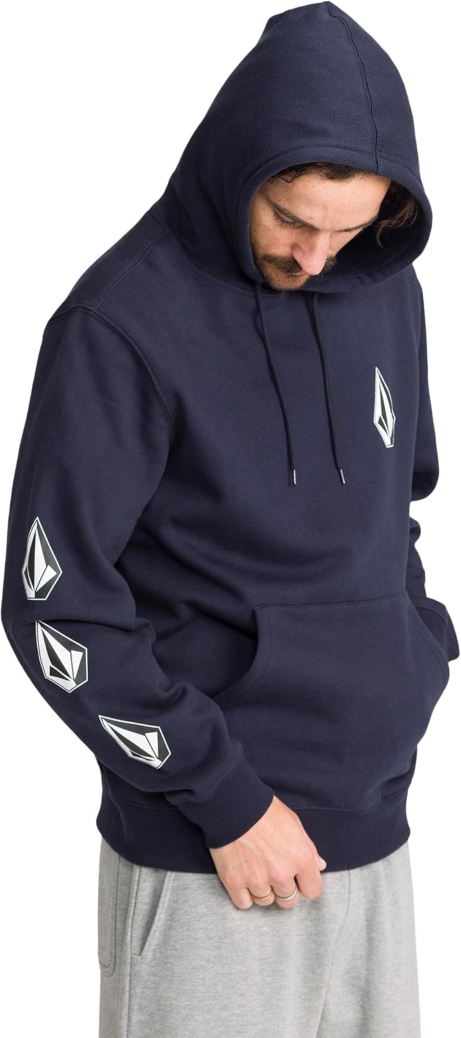 Volcom Men's Iconic Stone Pullover Hoodie Fleece Sweatshirt Navy