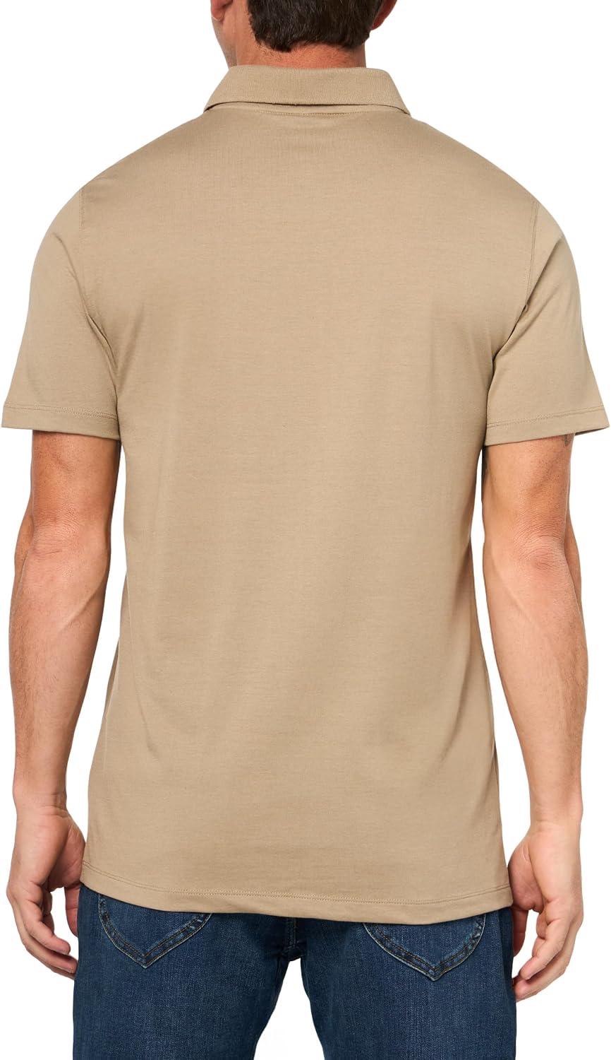 Volcom Short Sleeve Polo Shirt – Classic Fit, Soft Cotton Blend, Modern Casual Style Khaki