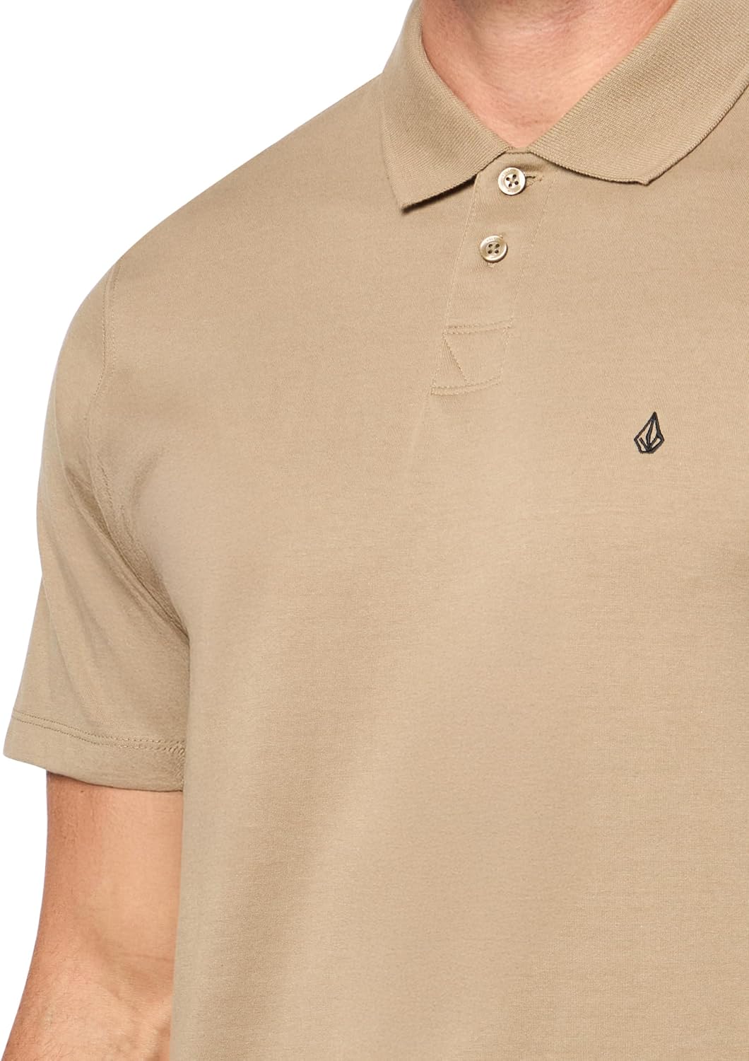 Volcom Short Sleeve Polo Shirt – Classic Fit, Soft Cotton Blend, Modern Casual Style Khaki