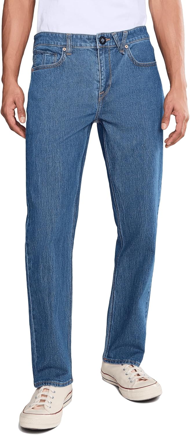 Volcom Men's Solver Stretch Denim Jeans-Modern Fit Pant Bold Blue