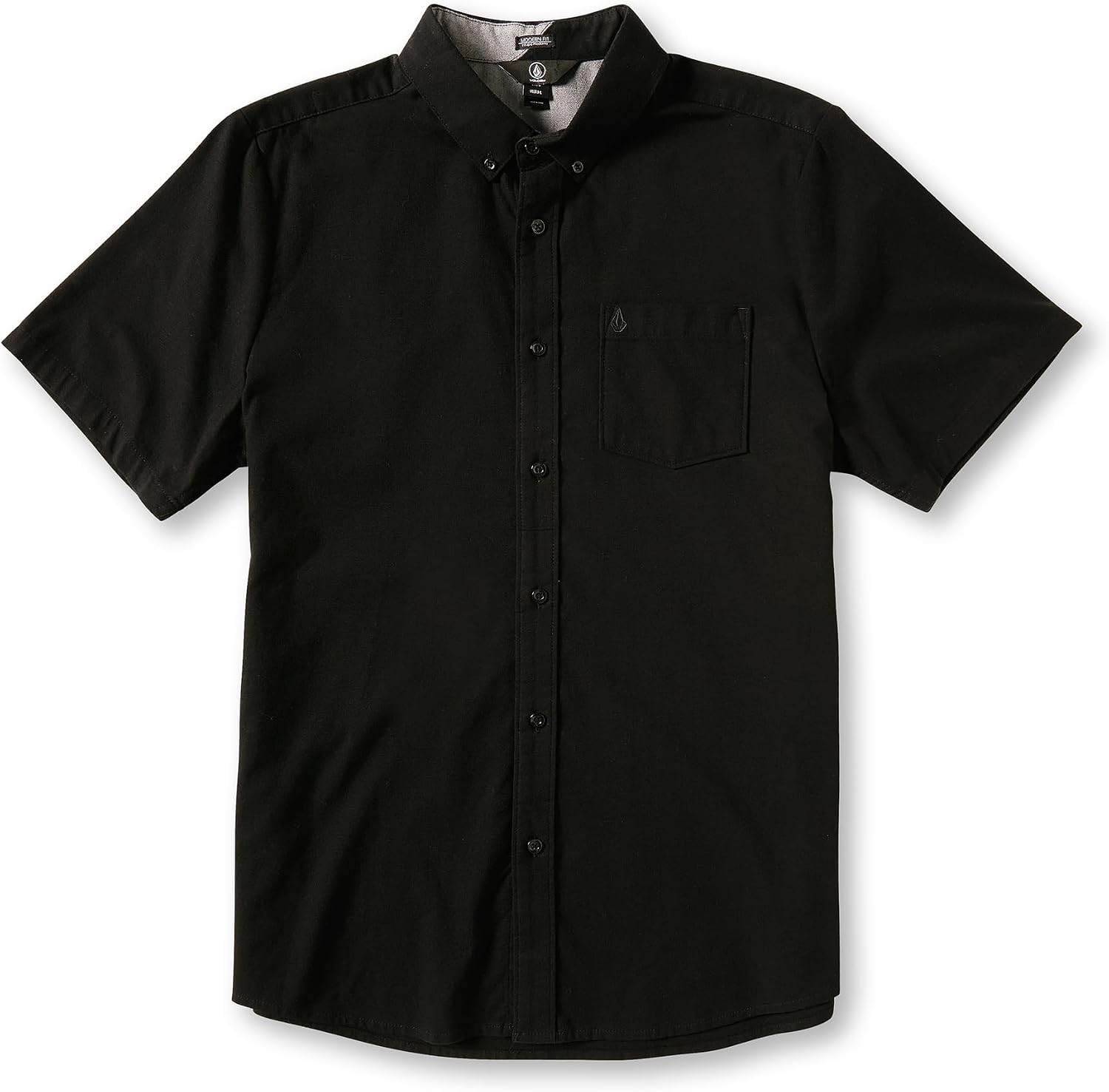 Volcom Men's Everett Oxford Short Sleeve Button Down Woven Shirt New Black