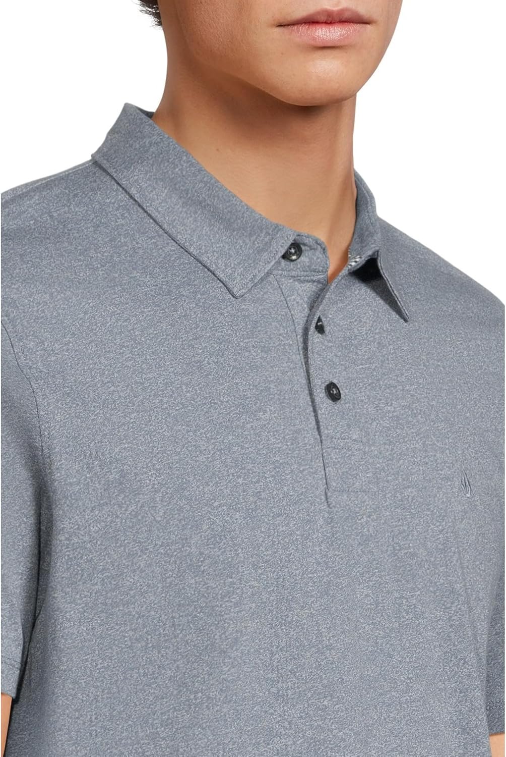 Volcom Men's Wowzer Modern Fit Short Sleeve Polo Shirt Blue Wash