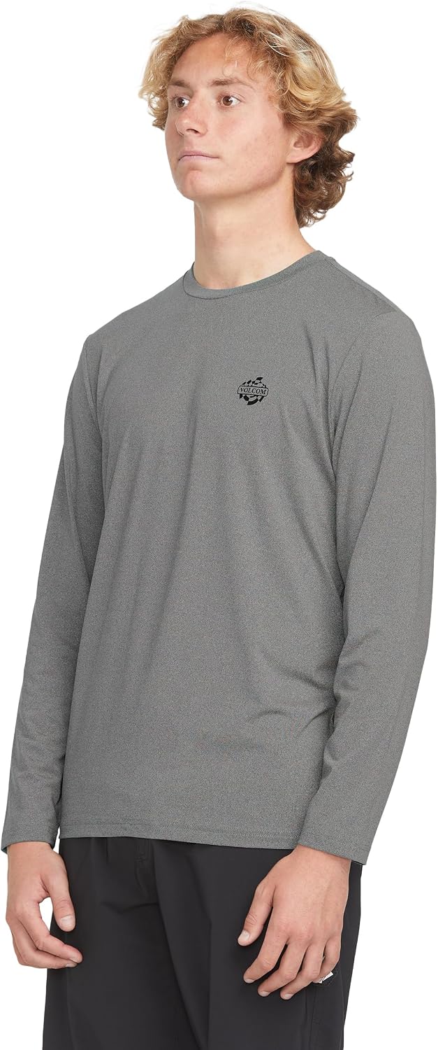 Volcom Taunt Loose Fit Long Sleeve Rashguard Heather Grey