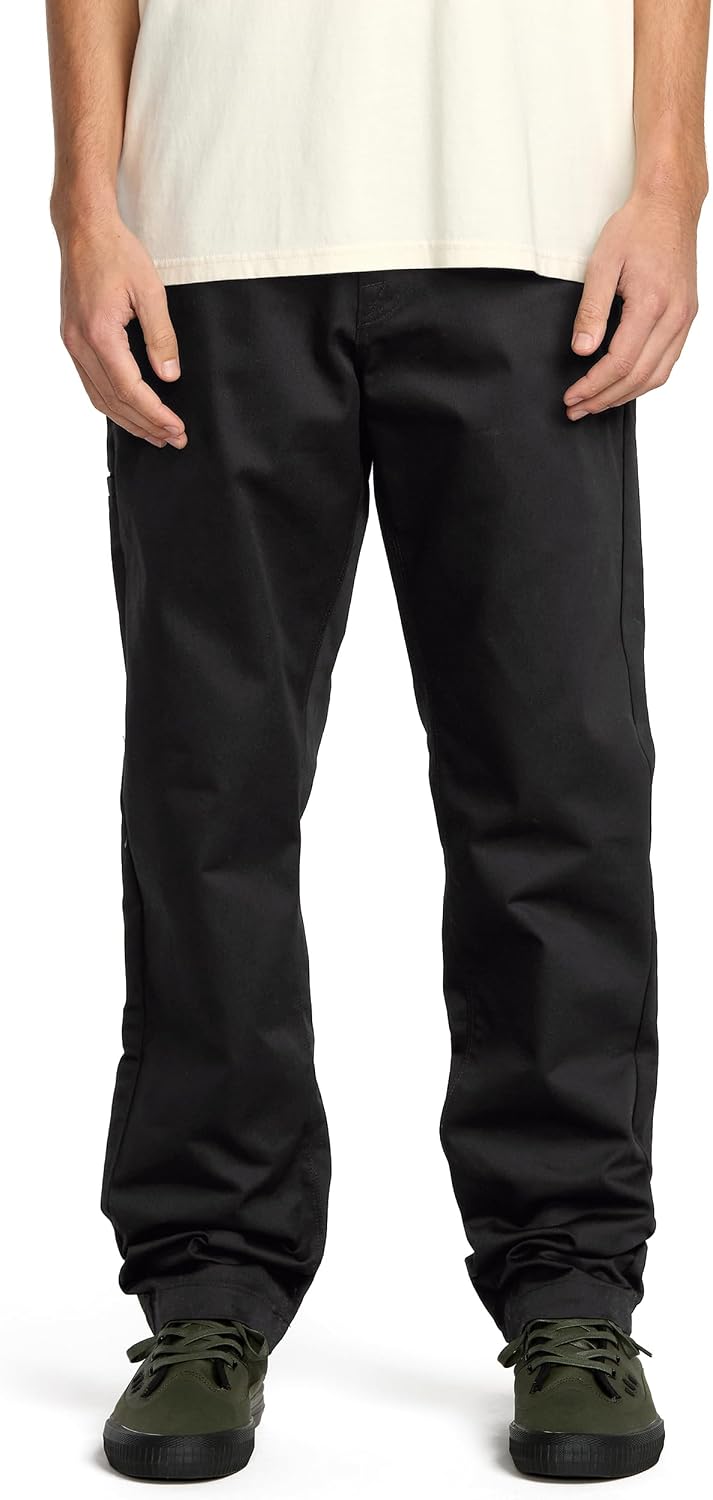 Volcom Men's Frickin Skate Loose Baggy Fit Chino Pants – Relaxed Tapered 17″ Leg Opening, 30″ Inseam Black Chino