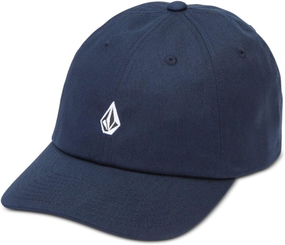Volcom Men's Full Stone Dad Hat – Adjustable Strapback Cap Embroidered Logo Navy Blue