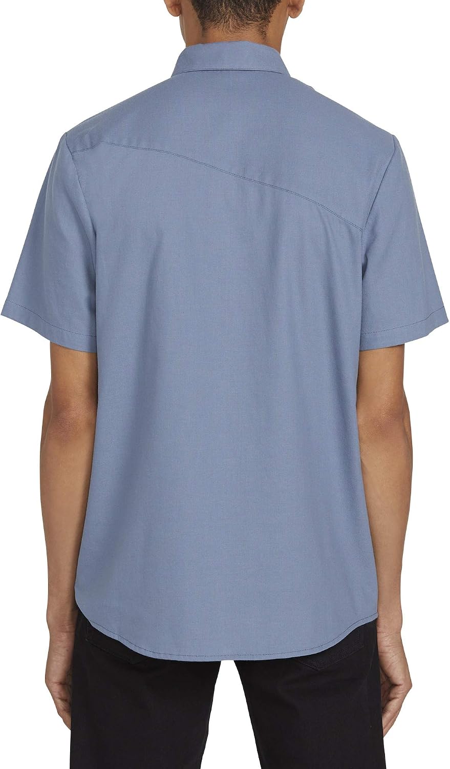 Volcom Men's Everett Oxford Short Sleeve Button Down Woven Shirt Stormy Blue