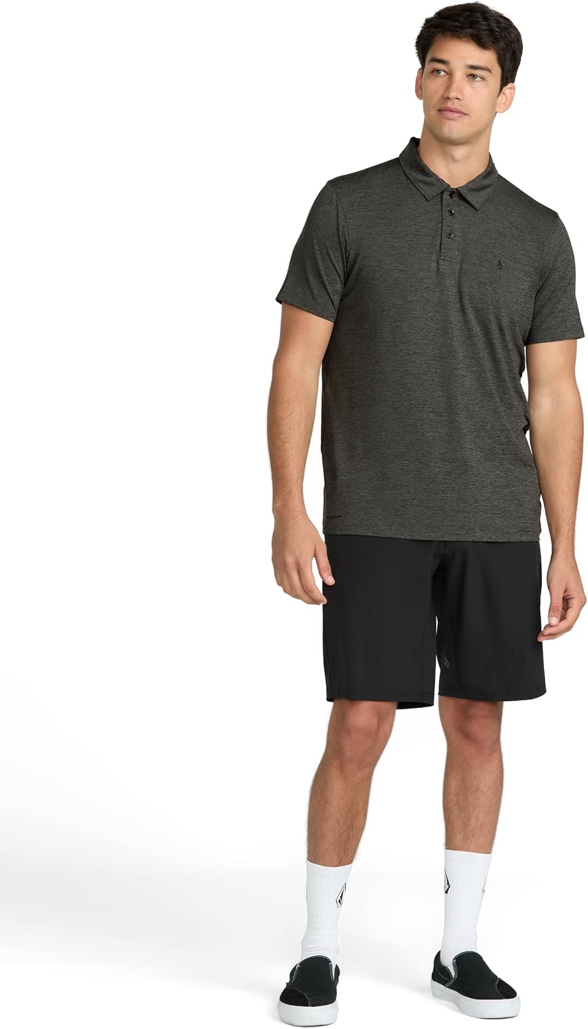 Volcom Men's Wowzer Hazard Performance Golf Polo Pewter