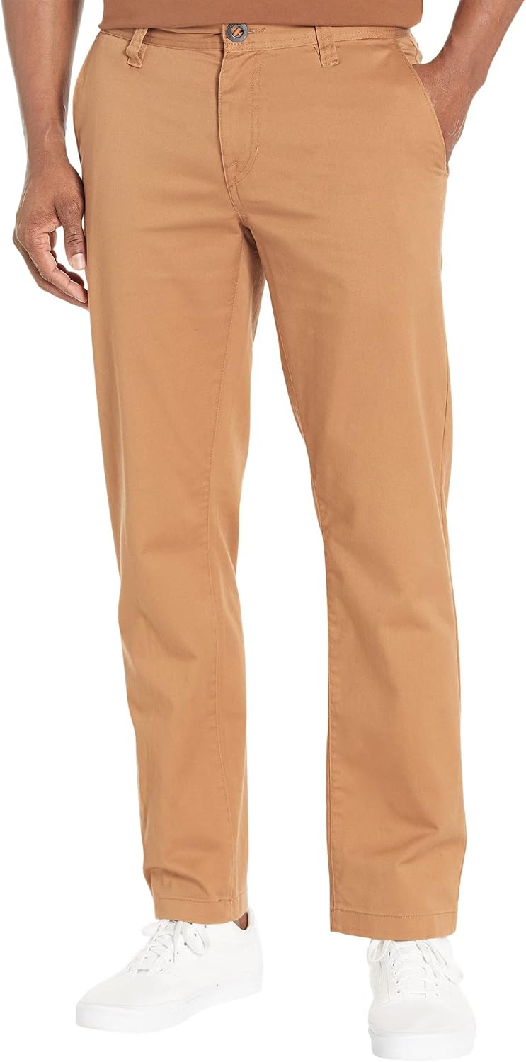 Volcom Mens Frickin Modern Stretch Chino Pant – Everyday Wear Slim Fit Stretch Twill Pants Tobacco
