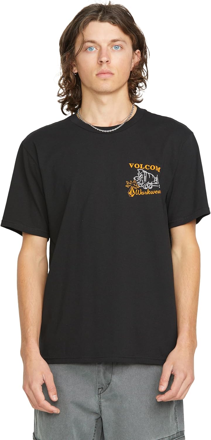 Volcom Men's Pour Choices Short Sleeve Workwear Tee Black Pour