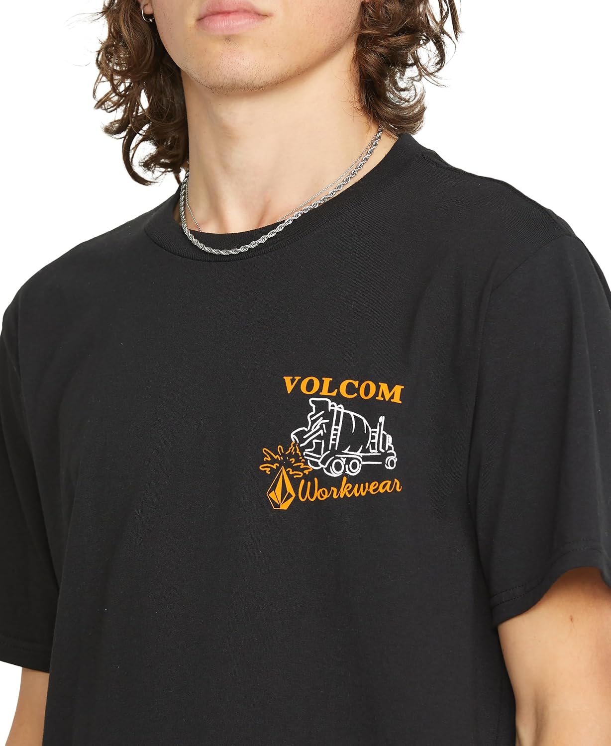 Volcom Men's Pour Choices Short Sleeve Workwear Tee Black Pour