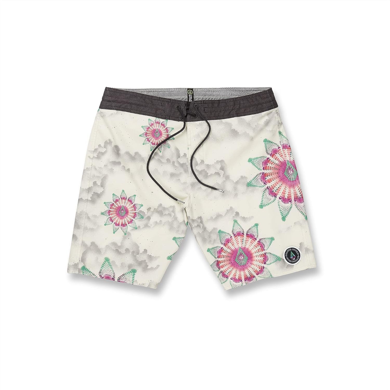 Volcom Men's 18" Boardshorts – Stretch Swim Trunks with Drawstring Waist and Back Flap Pocket Coconut