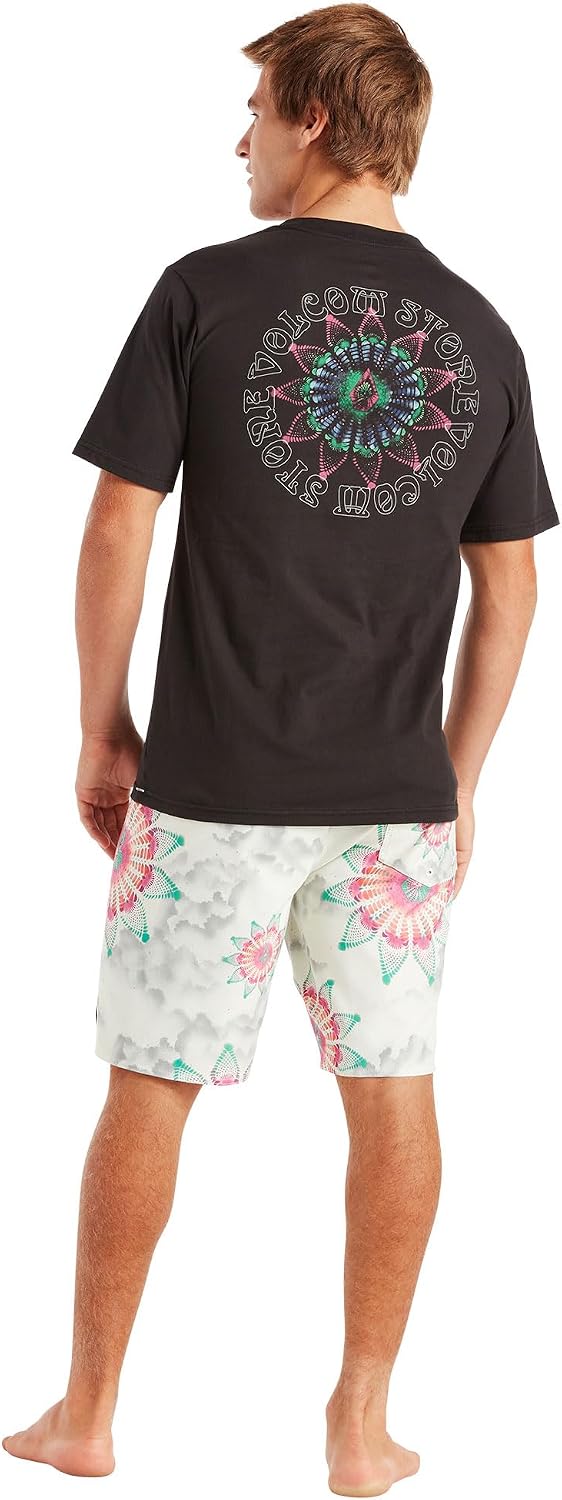 Volcom Men's 18" Boardshorts – Stretch Swim Trunks with Drawstring Waist and Back Flap Pocket Coconut