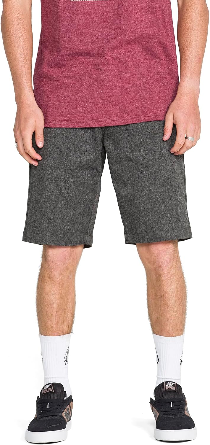 Volcom Men's Vmonty Stretch 22 Chino Shorts – Casual Everyday Wear, Relaxed Fit Charcoal Heather
