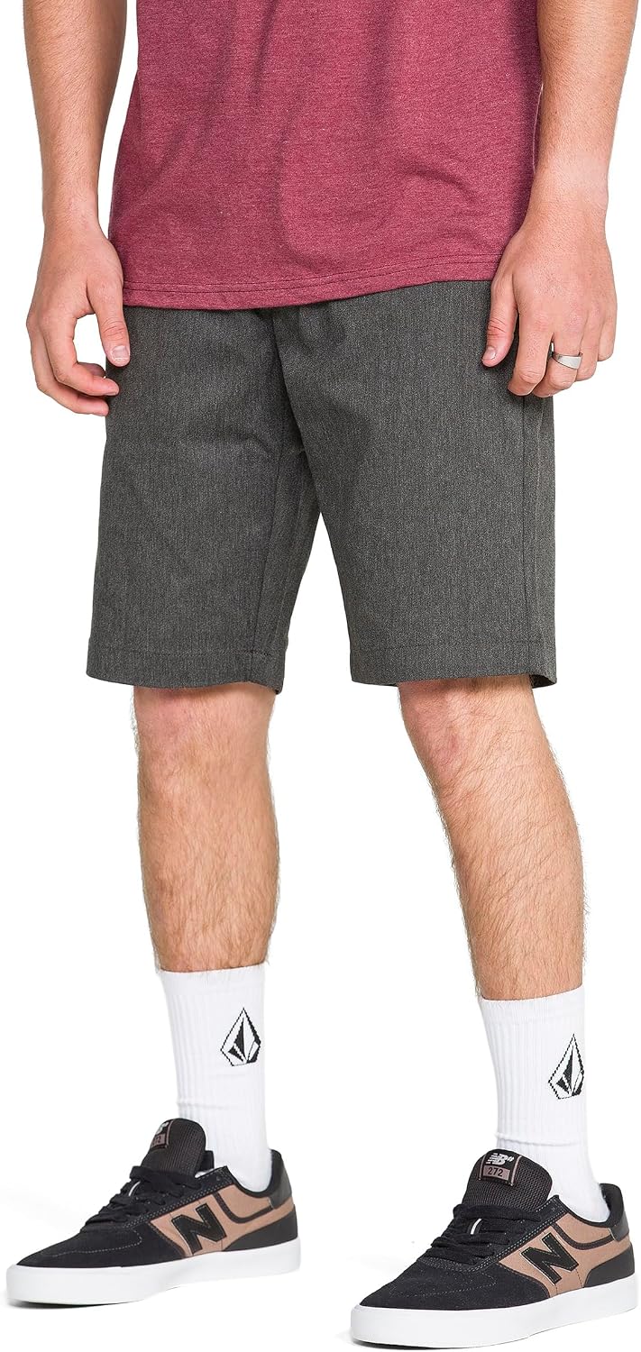Volcom Men's Vmonty Stretch 22 Chino Shorts – Casual Everyday Wear, Relaxed Fit Charcoal Heather