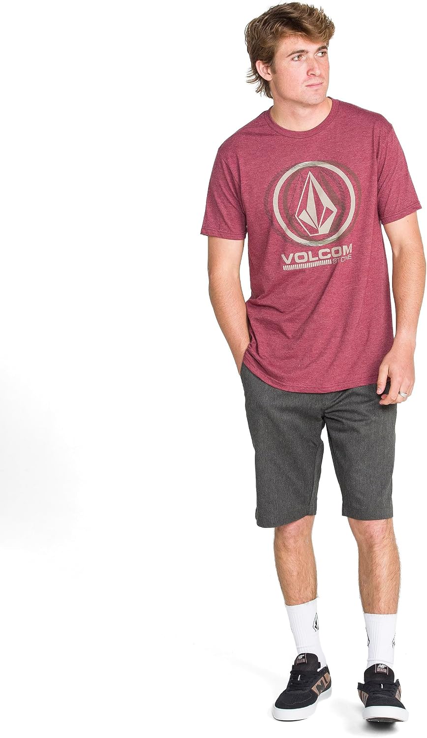Volcom Men's Vmonty Stretch 22 Chino Shorts – Casual Everyday Wear, Relaxed Fit Charcoal Heather