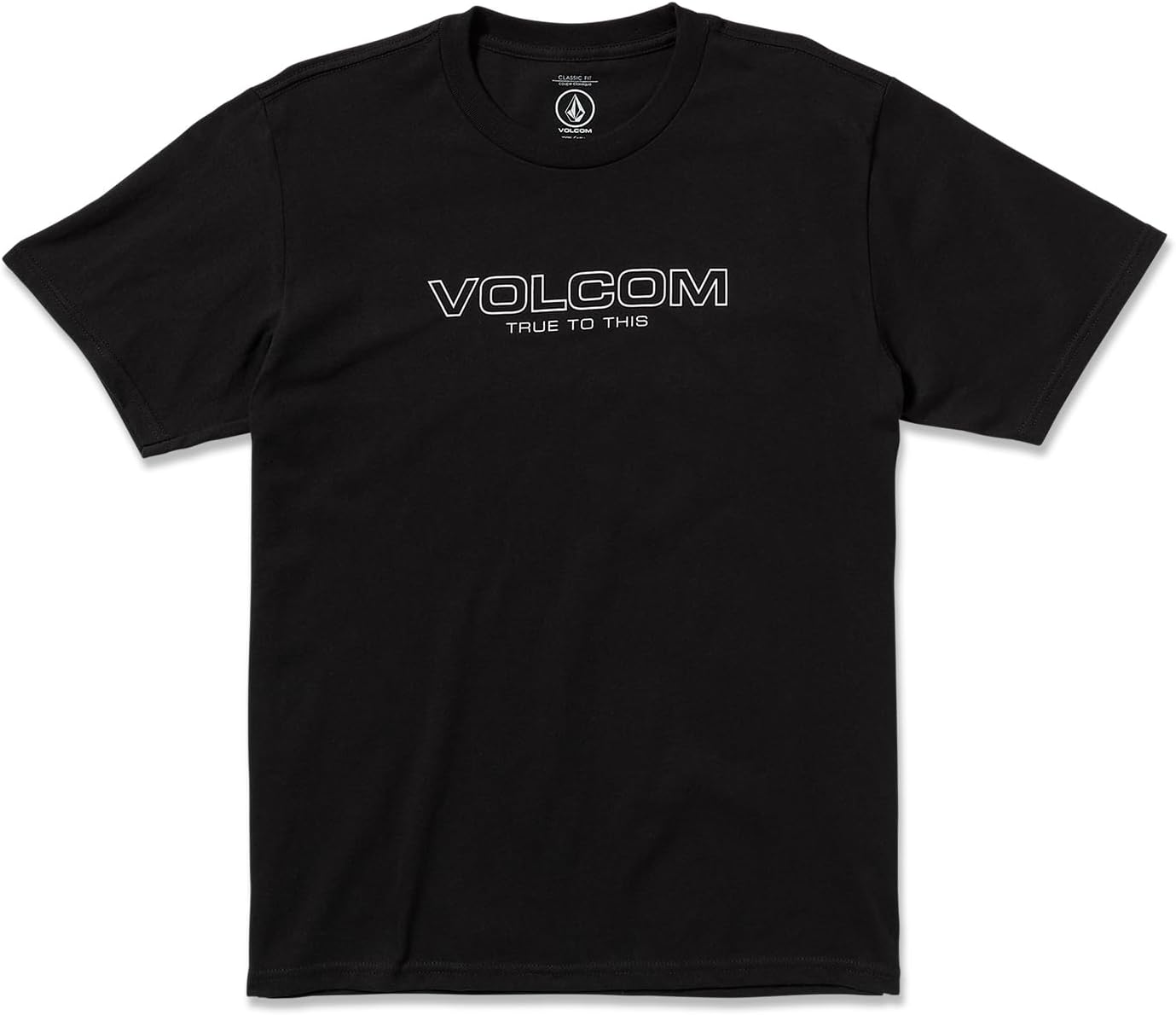 Volcom Men's Stone Fill Short Sleeve T-Shirt – Crewneck Graphic Tee Black Newro