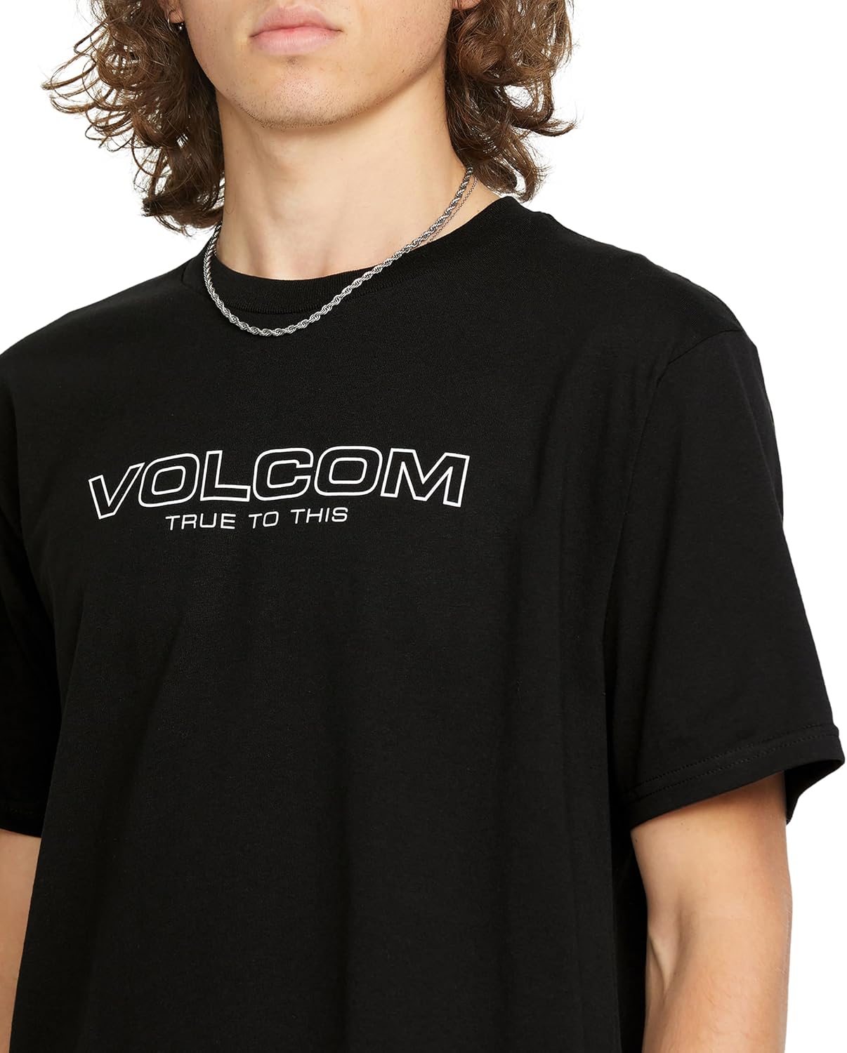 Volcom Men's Stone Fill Short Sleeve T-Shirt – Crewneck Graphic Tee Black Newro