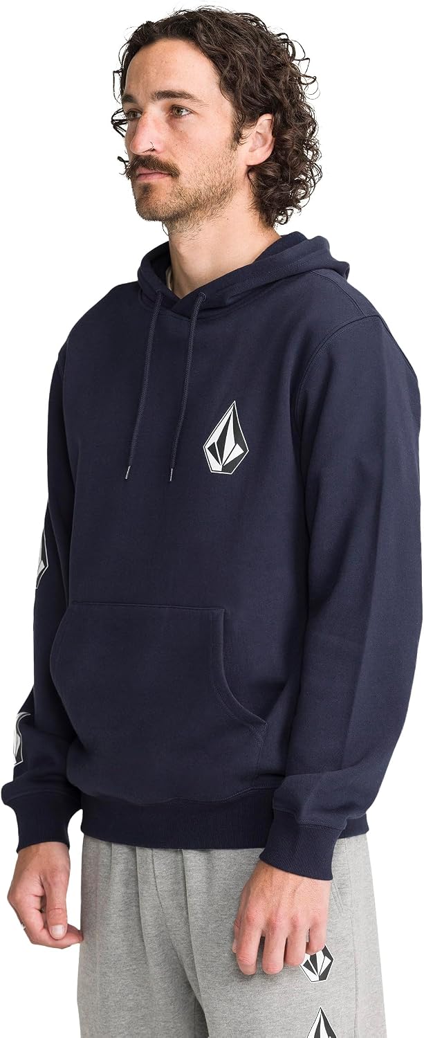 Volcom Men's Iconic Stone Pullover Hoodie Fleece Sweatshirt Navy