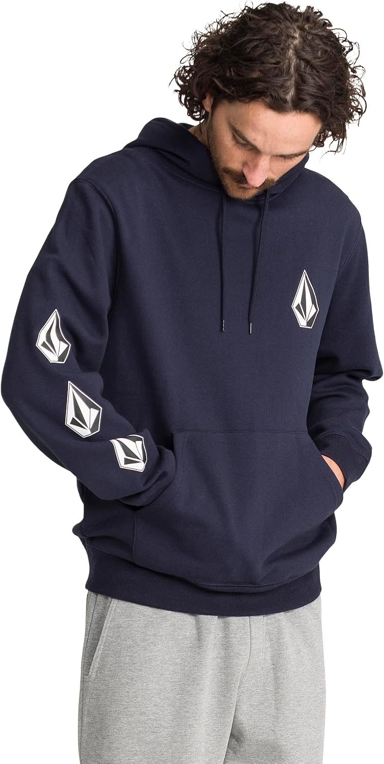 Volcom Men's Iconic Stone Pullover Hoodie Fleece Sweatshirt Navy