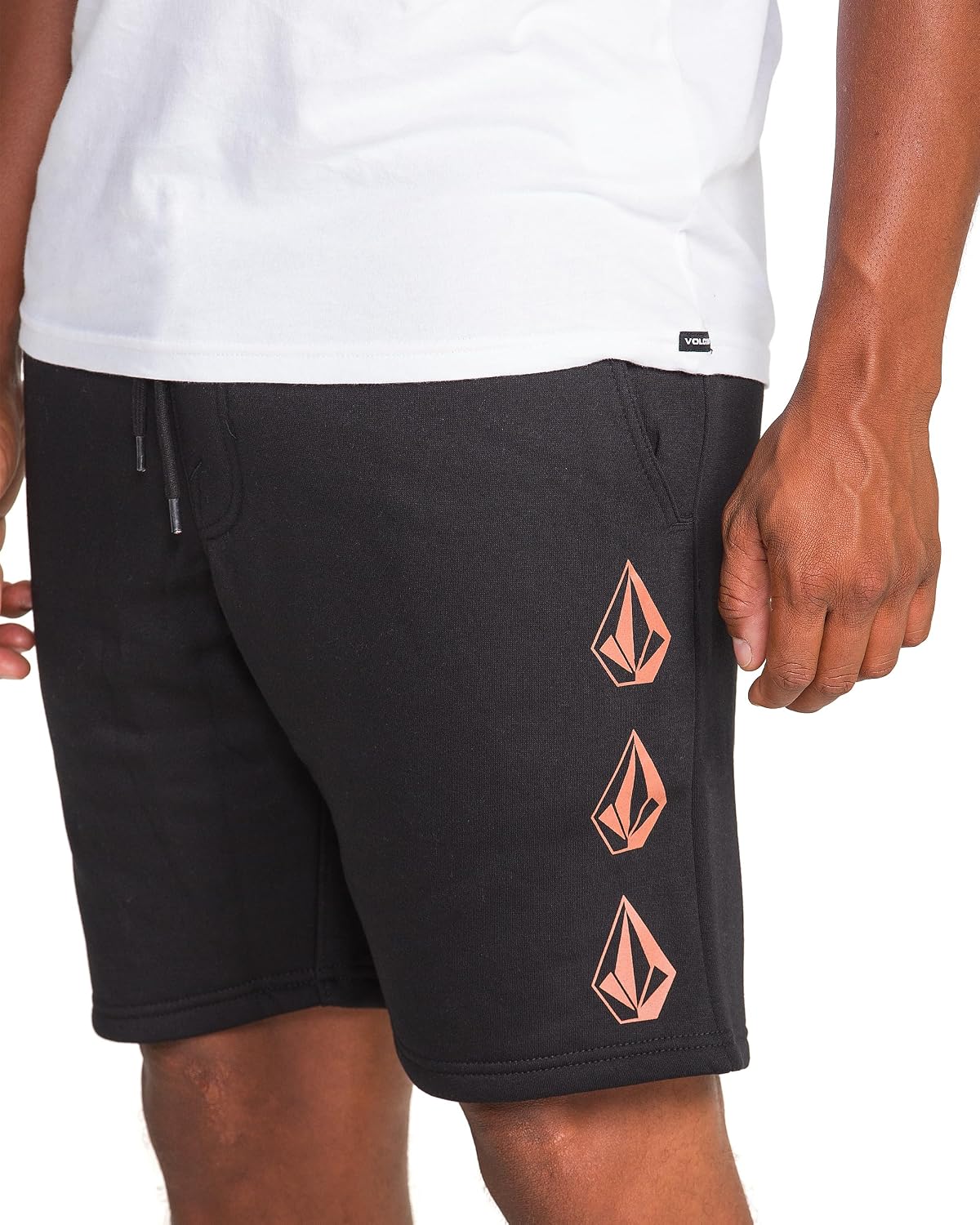 Volcom Men's Frickin Elastic Waist 19" Chino Short Black Red