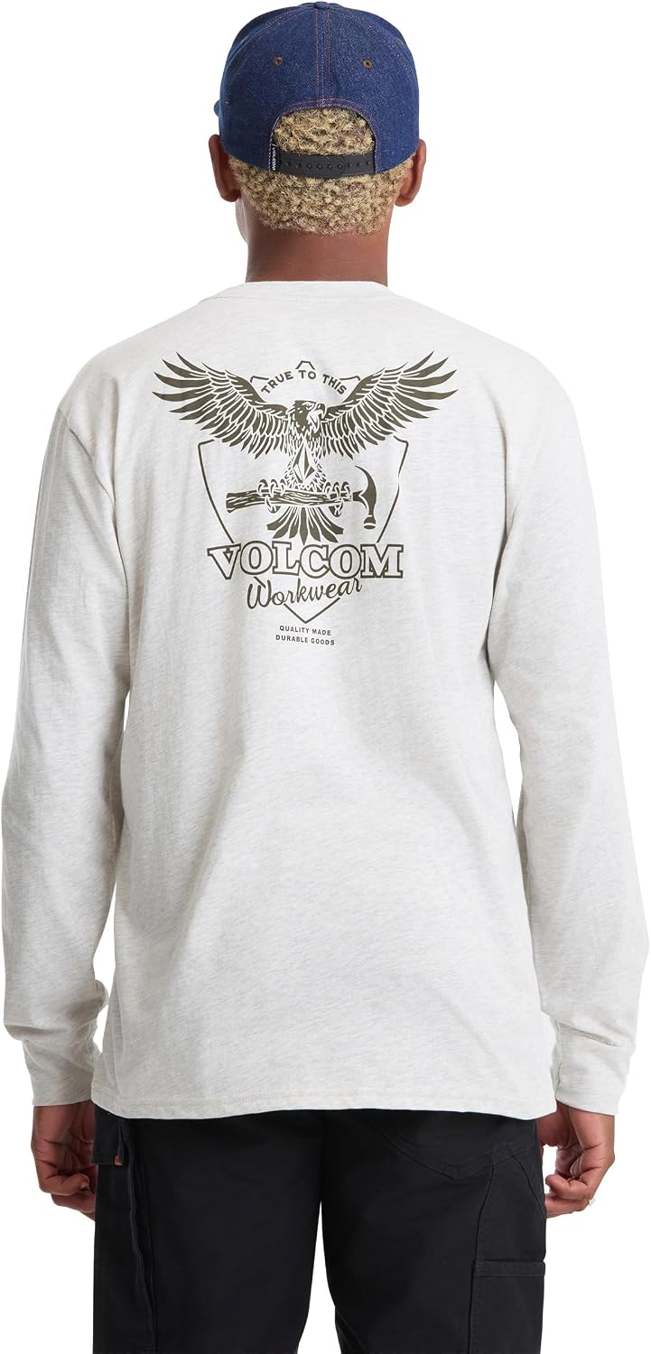 Volcom Men's Long Sleeve Workwear T-Shirt Stone Heather