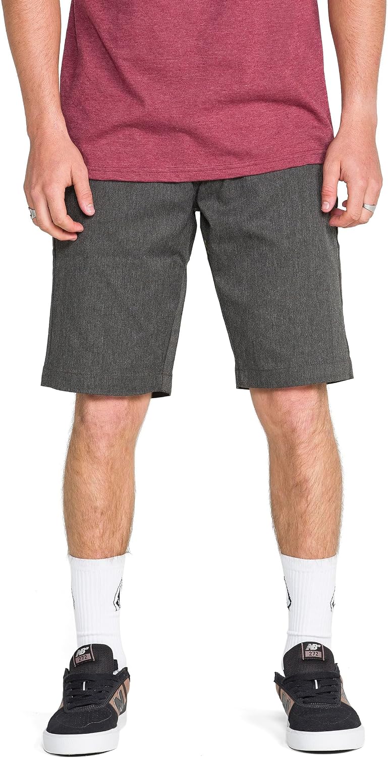 Volcom Men's Vmonty Chino Shorts – 22 Outseam, Relaxed Fit, Durable Cotton Fabric Charcoal Heather