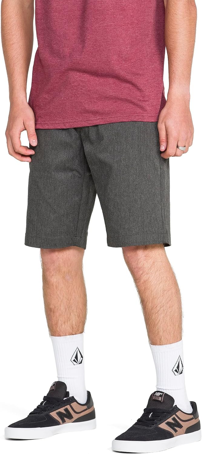 Volcom Men's Vmonty Chino Shorts – 22 Outseam, Relaxed Fit, Durable Cotton Fabric Charcoal Heather