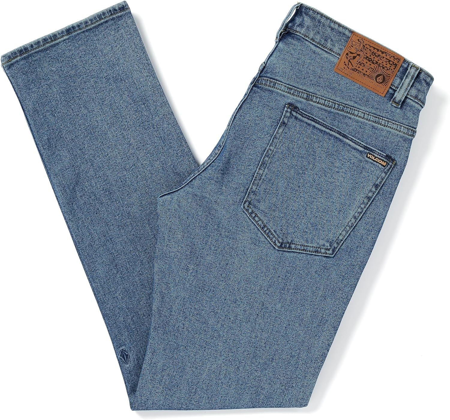 Volcom Men's Solver Stretch Denim Jeans-Modern Fit Pant Washed Blue