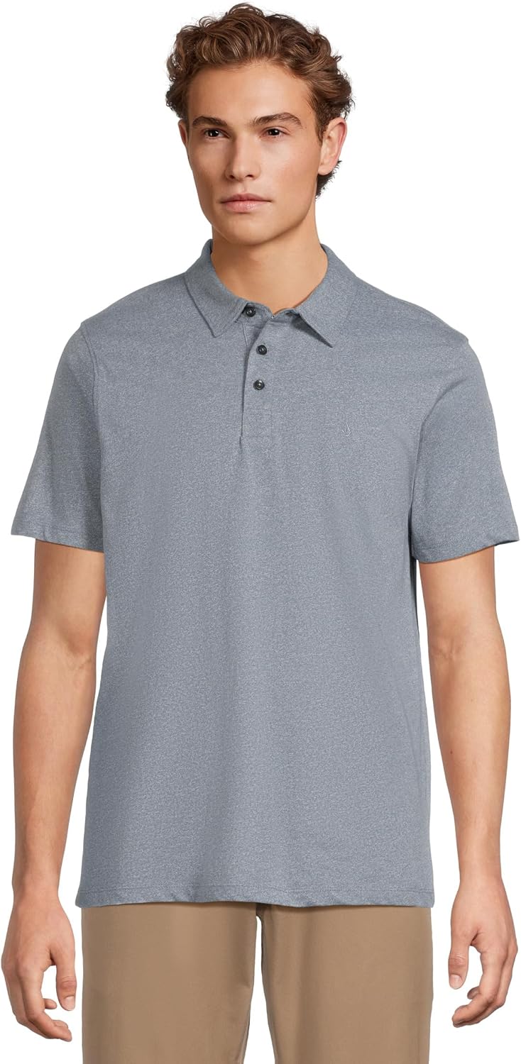 Volcom Men's Wowzer Modern Fit Short Sleeve Polo Shirt Blue Wash