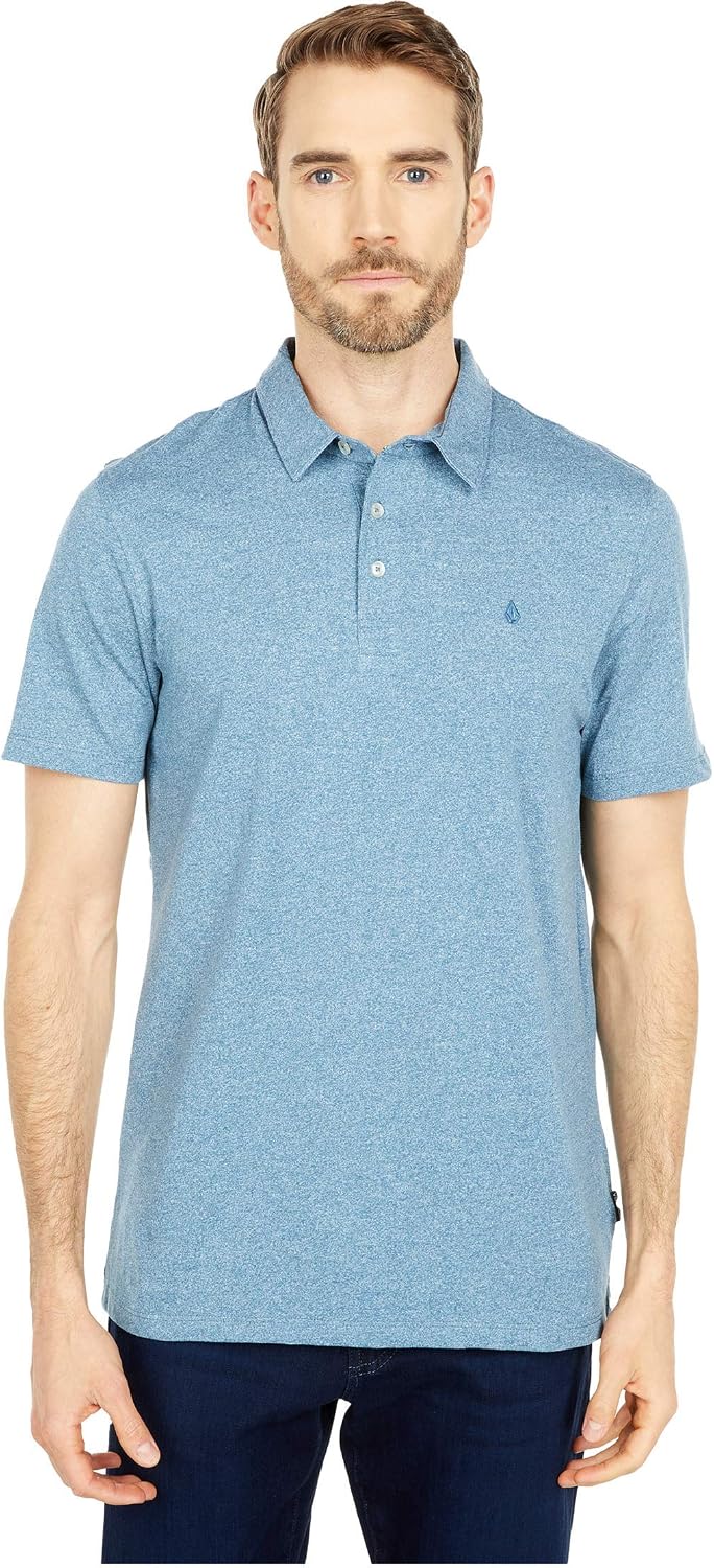 Volcom Men's Wowzer Modern Fit Short Sleeve Polo Shirt Rincon Blue