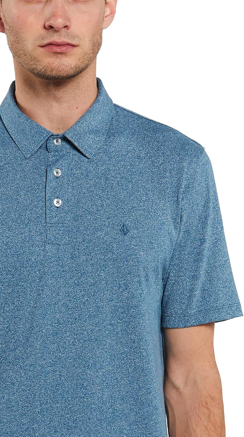 Volcom Men's Wowzer Modern Fit Short Sleeve Polo Shirt Rincon Blue