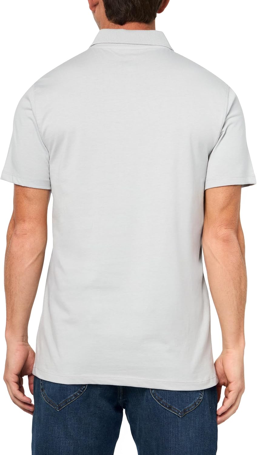 Volcom Short Sleeve Polo Shirt – Classic Fit, Soft Cotton Blend, Modern Casual Style Tower Grey