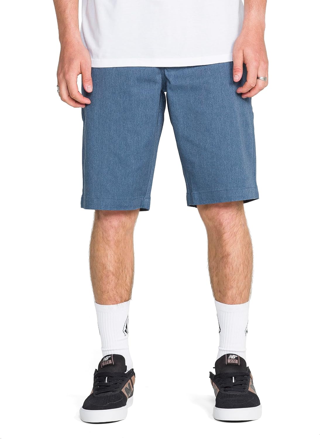 Volcom Men's Vmonty Stretch 22 Chino Shorts – Casual Everyday Wear, Relaxed Fit Heather Blue