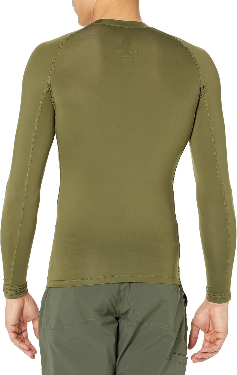 Volcom Men's Compression Fit Long Sleeve Rashguard – UPF 50+ Sun Protection, Quick-Dry Performance Shirt Olive