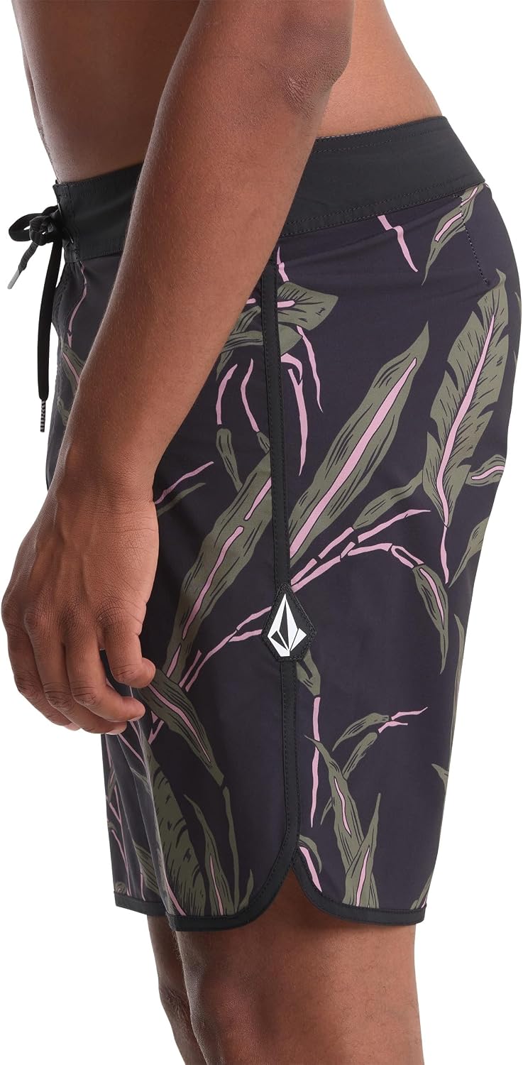Volcom Men's 19" Mod-Tech Board Shorts- Performance UPF 50+ Sun Protection Quick-Dry Swim Bottoms Black-onyx