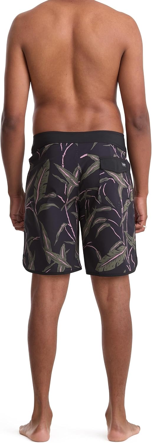 Volcom Men's 19" Mod-Tech Board Shorts- Performance UPF 50+ Sun Protection Quick-Dry Swim Bottoms Black-onyx