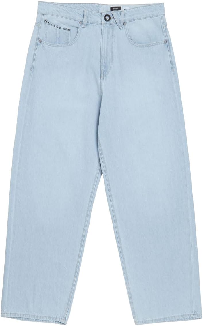 Volcom Men's Billow Loose Fit Baggy Denim Jeans – Relaxed Vintage Style, Soft Cotton Denim, Wide Leg Blue Fog