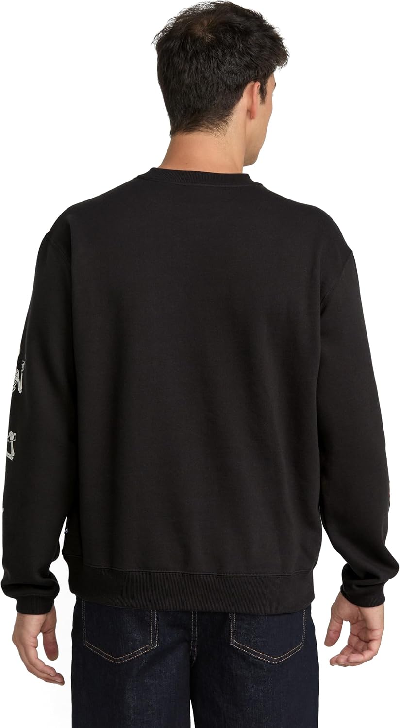Volcom mens Roundabout Crew Fleece Sweatshirt – Soft Midweight Pullover Ribbed Cuffs Graphite