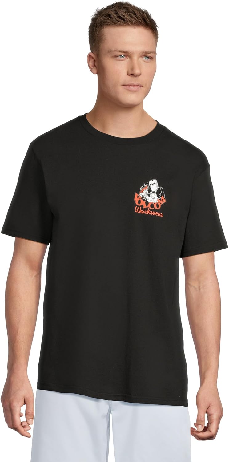 Volcom Men's Pour Choices Short Sleeve Workwear Tee Black Grind
