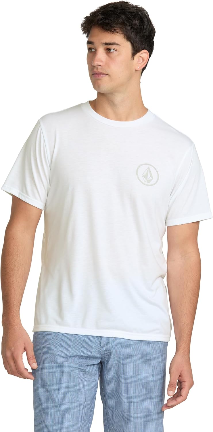 Volcom Men's Stone Tech Short Sleeve Quick Drying Tee White