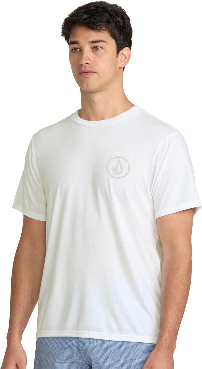 Volcom Men's Stone Tech Short Sleeve Quick Drying Tee White