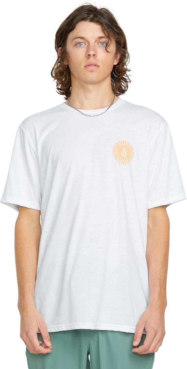Volcom Men's Stone Tech Short Sleeve Quick Drying Tee White Get Out