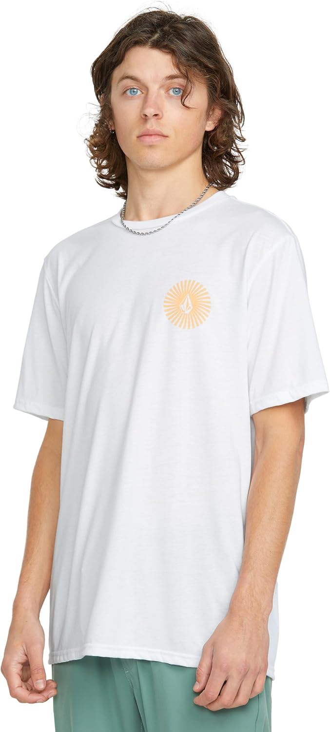 Volcom Men's Stone Tech Short Sleeve Quick Drying Tee White Get Out