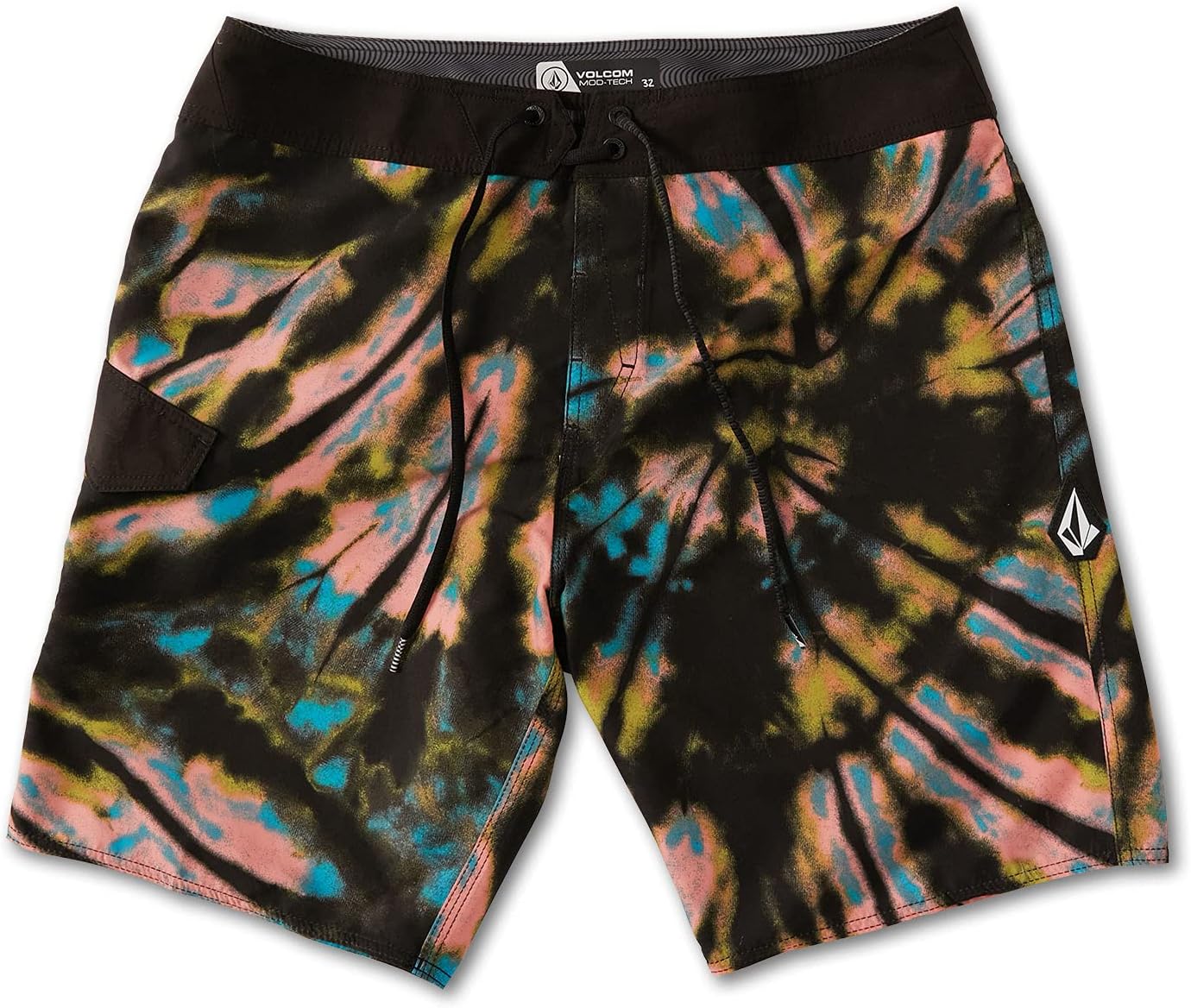 Volcom Men's 19" Mod-Tech Board Shorts- Performance UPF 50+ Sun Protection Quick-Dry Swim Bottoms Black