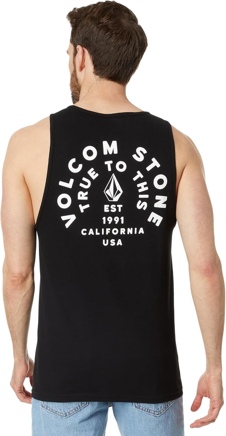 Volcom Men's Iconic Stone Tie Dye Tank Black